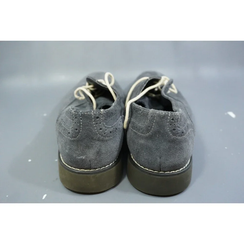 Joseph Abboud Mens 11 Gray Suede Leather Wingtip Oxford Shoes Leather Lining